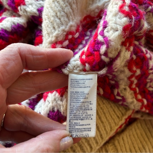 Rebecca Minkoff Red Stripe Chunky Knit Wool Blend Sweater Size Med - Picture 15 of 16